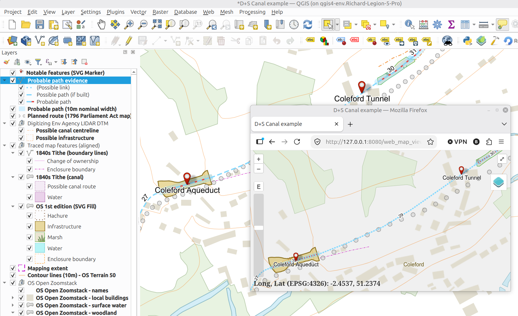QGIS + Firefox screenshot